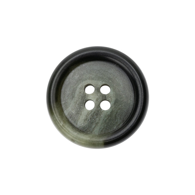 Olive Gray Swirls Rolled Rim 4-Hole Plastic Button - 38L/24mm