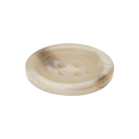 Ivory Streaked Rolled Rim Plastic 4-Hole Button - 40L/25.5mm