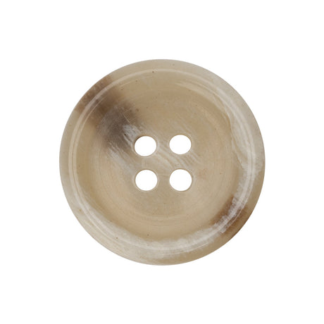Ivory Streaked Rolled Rim Plastic 4-Hole Button - 40L/25.5mm