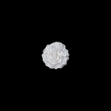 Optic White Crochet Fabric Covered Shank Back Button - 16L/10mm