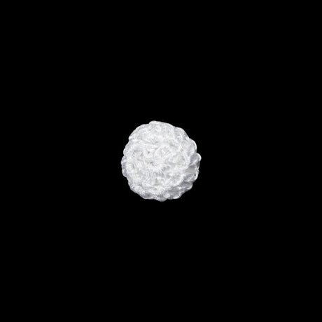 Optic White Crochet Fabric Covered Shank Back Button - 16L/10mm