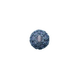 French Blue Crochet Fabric Covered Shank Back Button - 16L/10mm