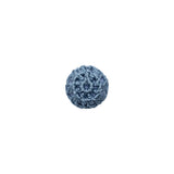 French Blue Crochet Fabric Covered Shank Back Button - 16L/10mm