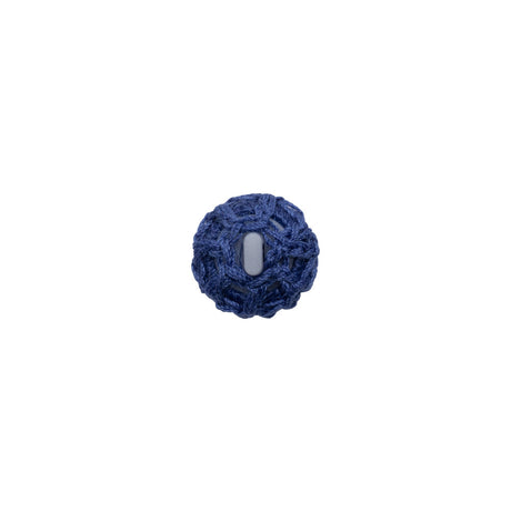 Matte Blue Crochet Fabric Covered Shank Back Button - 16L/10mm