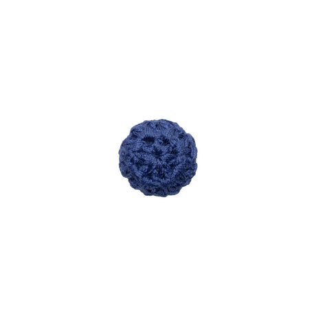 Matte Blue Crochet Fabric Covered Shank Back Button - 16L/10mm