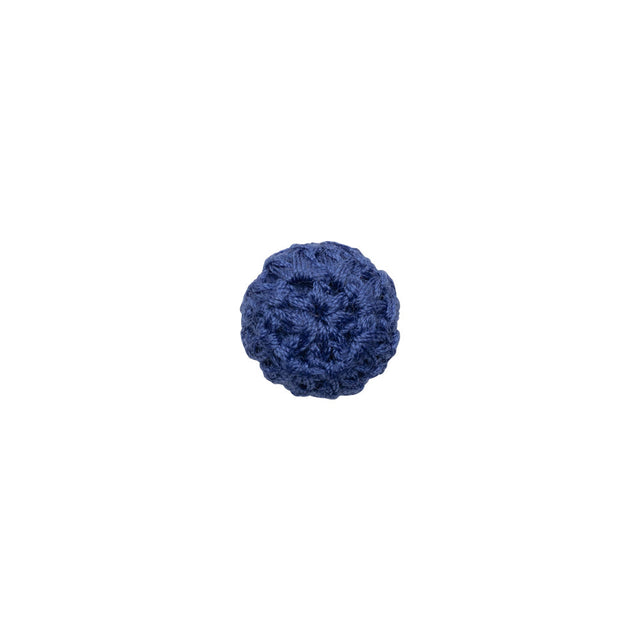 Matte Blue Crochet Fabric Covered Shank Back Button - 16L/10mm