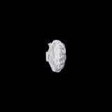 Optic White Crochet Fabric Covered Shank Back Button - 18L/11.5mm