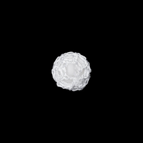 Optic White Crochet Fabric Covered Shank Back Button - 18L/11.5mm
