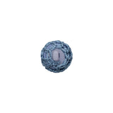 French Blue Crochet Fabric Covered Shank Back Button - 18L/11.5mm