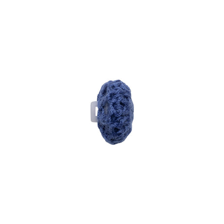 Matte Blue Crochet Fabric Covered Shank Back Button - 18L/11.5mm
