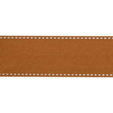 Grosgrain Ribbon with White Stitched Borders - Light Brown - 1.5"