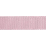 Grosgrain Ribbon with White Stitched Borders - Baby Pink - 1"