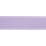 Grosgrain Ribbon with White Stitched Borders - Lilac - 1"