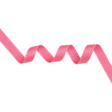 Grosgrain Ribbon with White Stitched Borders - Hot Pink - 0.625"