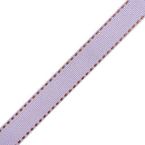 Grosgrain Ribbon with Brown Stitched Borders - Lilac - 0.625"