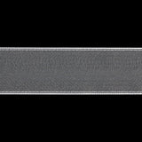 Sheer Ribbon with White Stitched Border - 1.625" - White