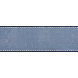 Sheer Ribbon with White Stitched Border - 1.5" - Navy