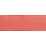 Sheer Ribbon with White Stitched Border - 1.5" - Red