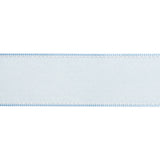 Sheer Ribbon with White Stitched Border - 1.5" - Baby Blue
