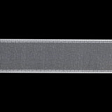 Sheer Ribbon with White Stitched Border - 1" - White