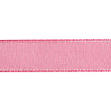Sheer Ribbon with White Stitched Border - 1" - Fuchsia