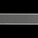 Sheer Ribbon with White Stitched Border - 1" - Ivory