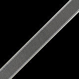 Sheer Ribbon with White Stitched Border - 0.75" - Off-White