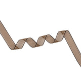Sheer Ribbon with White Stitched Border - 0.75" - Brown