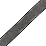 Sheer Ribbon with White Stitched Border - 0.75" - Black