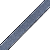Sheer Ribbon with White Stitched Border - 0.75" - Navy