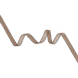 Sheer Ribbon with White Stitched Border - 0.5" - Brown