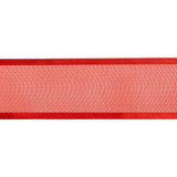 Sheer Ribbon with Double Faced Satin Edges - 1.375" - Red