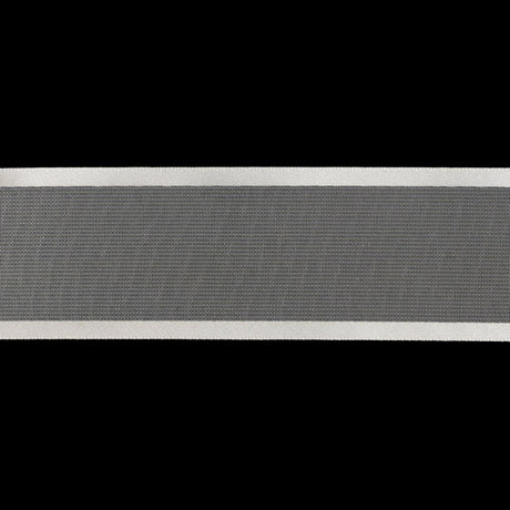 Sheer Ribbon with Double Faced Satin Edges - 1.375" - Ivory