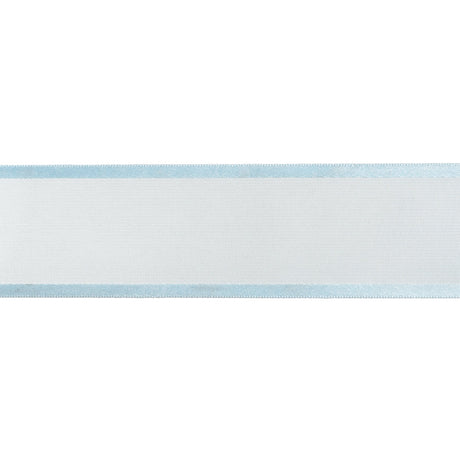 Sheer Ribbon with Double Faced Satin Edges - 1.375" - Baby Blue