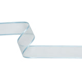 Sheer Ribbon with Double Faced Satin Edges - 1.375" - Baby Blue