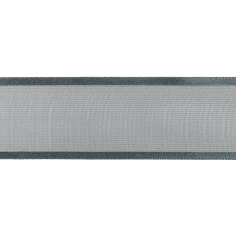 Sheer Ribbon with Double Faced Satin Edges - 1.375" - Gray