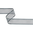 Sheer Ribbon with Double Faced Satin Edges - 1.375" - Gray