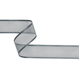 Sheer Ribbon with Double Faced Satin Edges - 1.375" - Gray