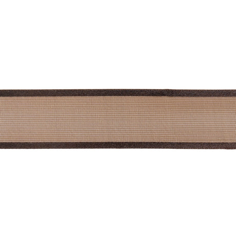 Sheer Ribbon with Double Faced Satin Edges - 1" - Brown