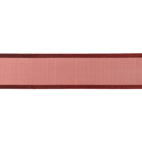 Sheer Ribbon with Double Faced Satin Edges - 1" - Wine