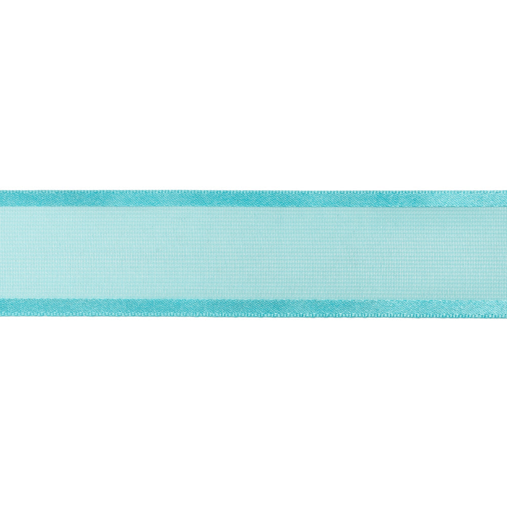 Sheer Ribbon with Double Faced Satin Edges - 1" - Turquoise