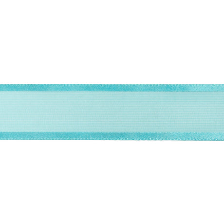 Sheer Ribbon with Double Faced Satin Edges - 1" - Turquoise