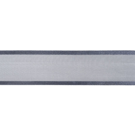 Sheer Ribbon with Double Faced Satin Edges - 1" - Gray