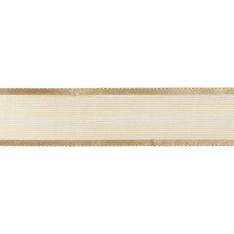 Sheer Ribbon with Double Faced Satin Edges - 1" - Coffee