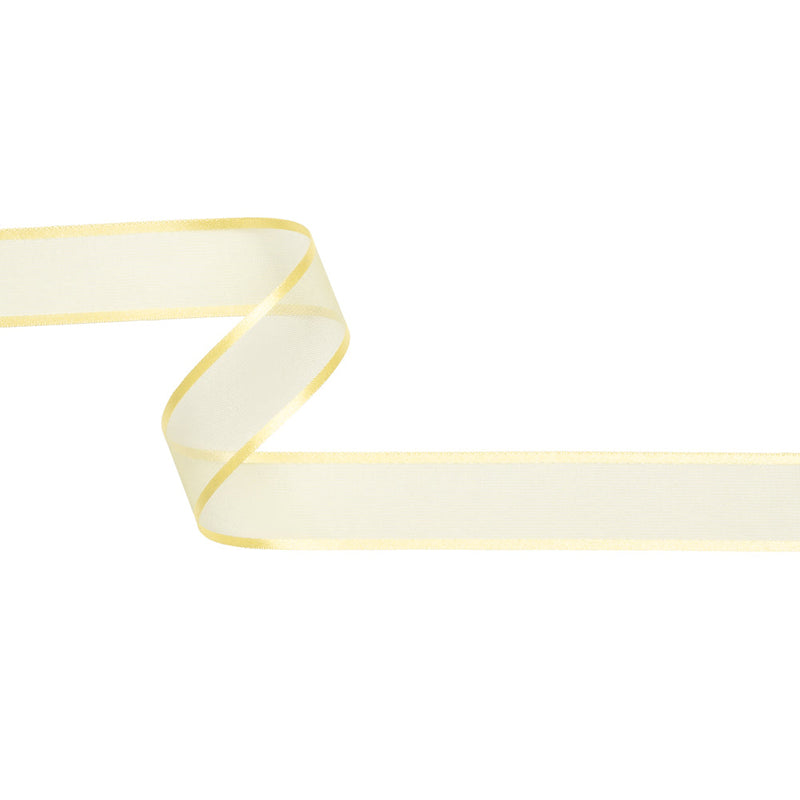 Sheer Ribbon with Double Faced Satin Edges - 1" - Yellow
