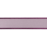 Sheer Ribbon with Double Faced Satin Edges - 1" - Purple