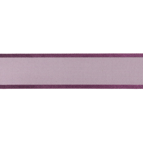 Sheer Ribbon with Double Faced Satin Edges - 1" - Purple
