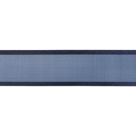 Sheer Ribbon with Double Faced Satin Edges - 1" - Navy