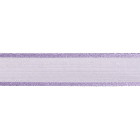 Sheer Ribbon with Double Faced Satin Edges - 1" - Lavender