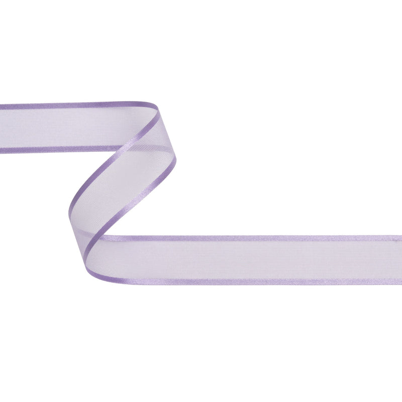 Sheer Ribbon with Double Faced Satin Edges - 1" - Lavender